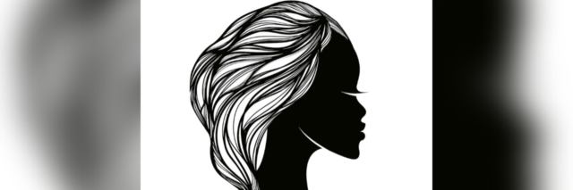 Illustration of profile of Black woman with eyes closed