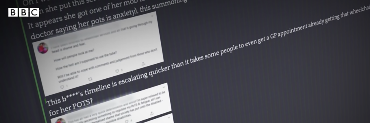 Why the BBC's 'Sickness and Lies' Harms the Chronic Illness Community Screenshot from "Sickness and Lies" showing bulltying posts from the illnessfakers subreddit.