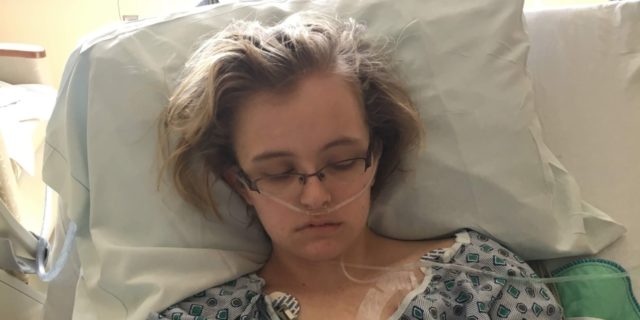 Meghan in the hospital due to stiff person syndrome.