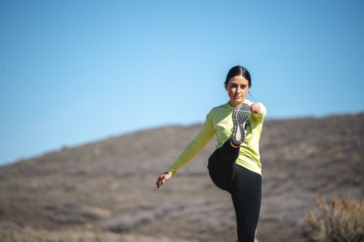 NAC athlete, and Paralympic hopeful, Dani Aravich, training for the summer games at the Round Valley trail network in Park City, UT