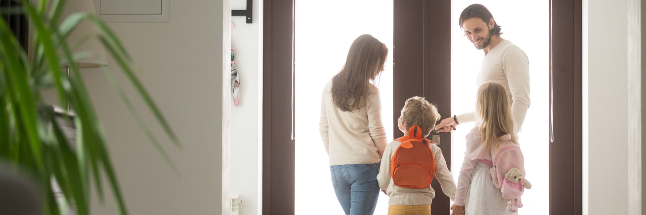 Why I Want to Break Up With Public Education (and Can’t) Parents getting kids ready for school.