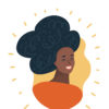 Illustration of Black woman smiling with