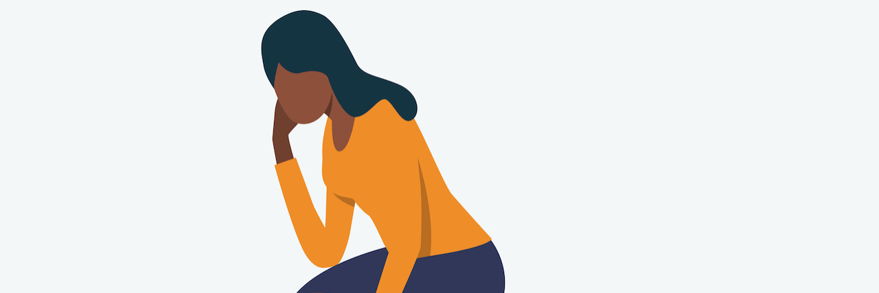 Living With Depression Doesn't Have to Ruin Your Life Pensive Black business woman sitting and holding briefcase