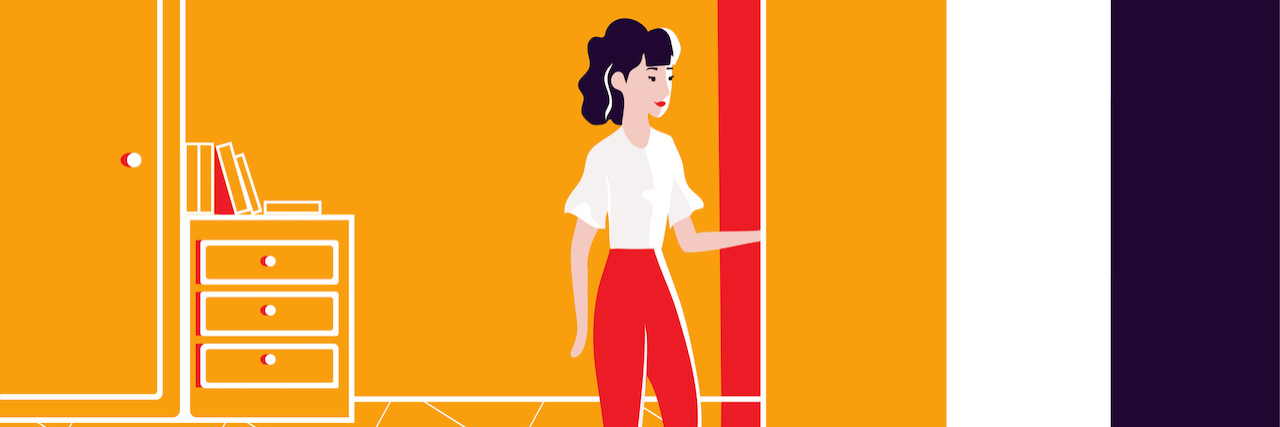 Finding the Right Balance With Mania, Medication, and Bipolar Disorder Illustration of woman opening door and room fills with light