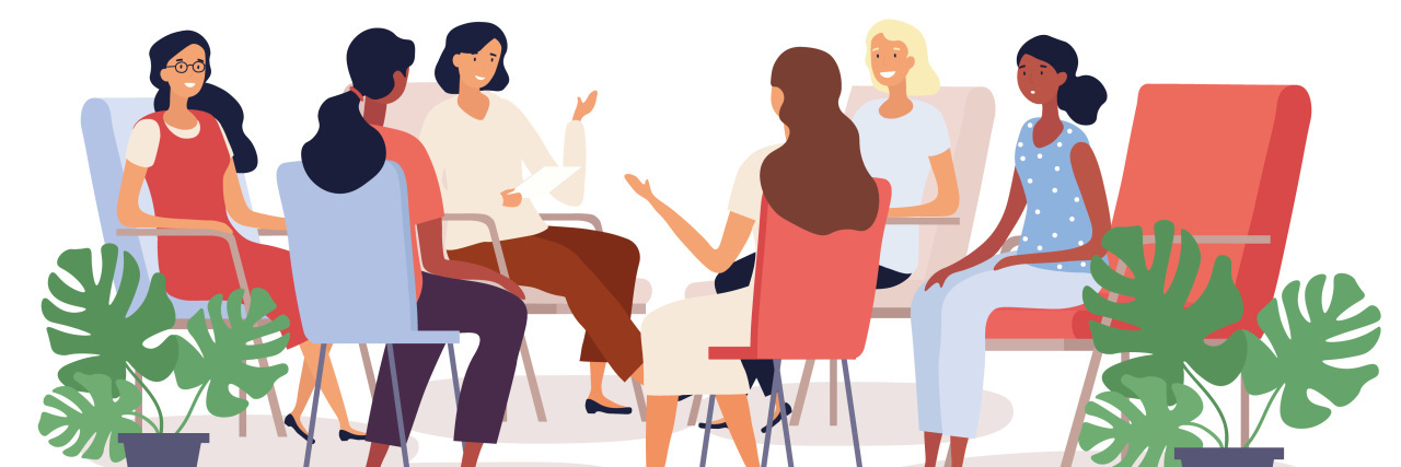 How to Build a Support System That Understands Your Health Condition Support group of diverse people sitting in a circle.