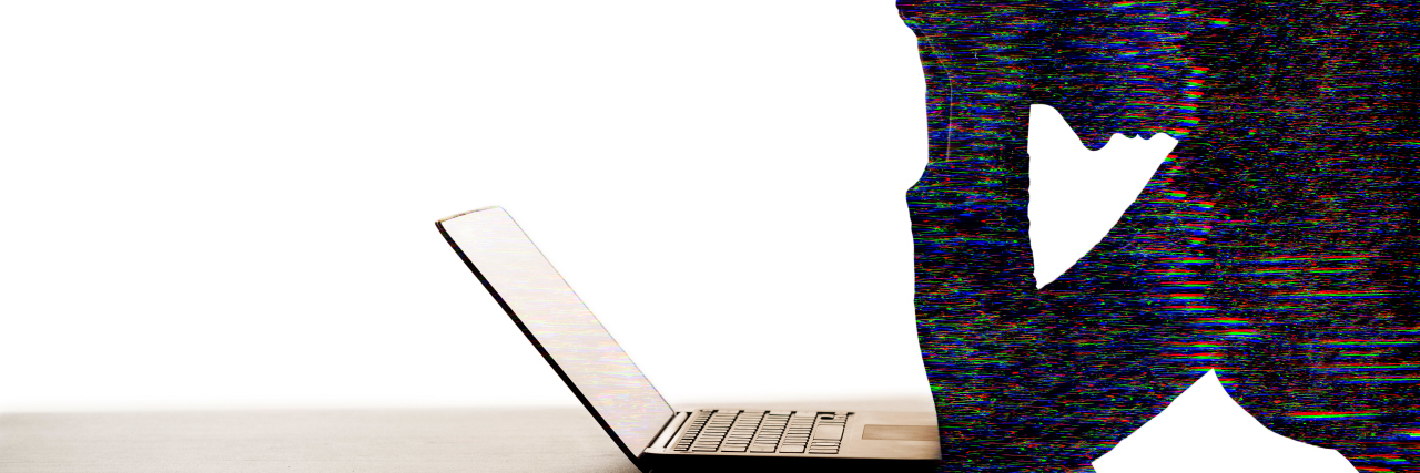 Targeting 'Illness Fakers' Doesn’t Help Disabled People Silhouette of sad woman at computer.