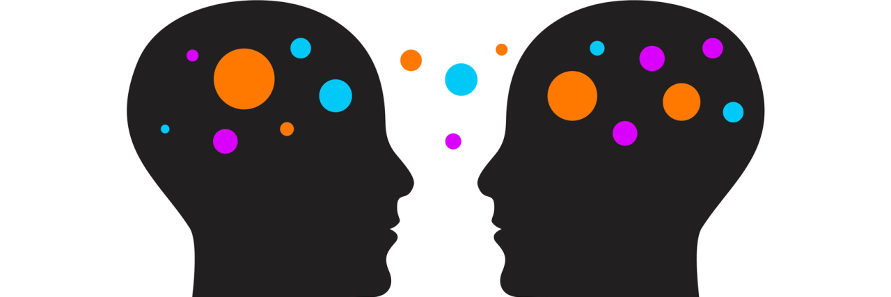 Is There a Difference Between Dysthymia and Major Depressive Disorder? Illustration of two heads facing each other with dots around them