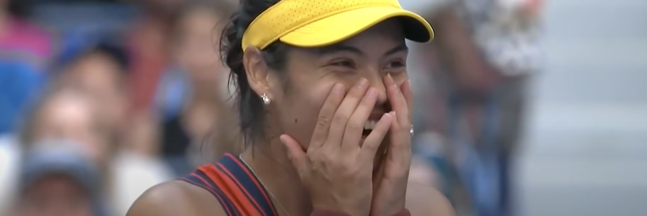 Professional Tennis Players Who Have Spoken About Mental Health photo of Emma Raducanu looking thrilled after winning the 2021 U.S. Open