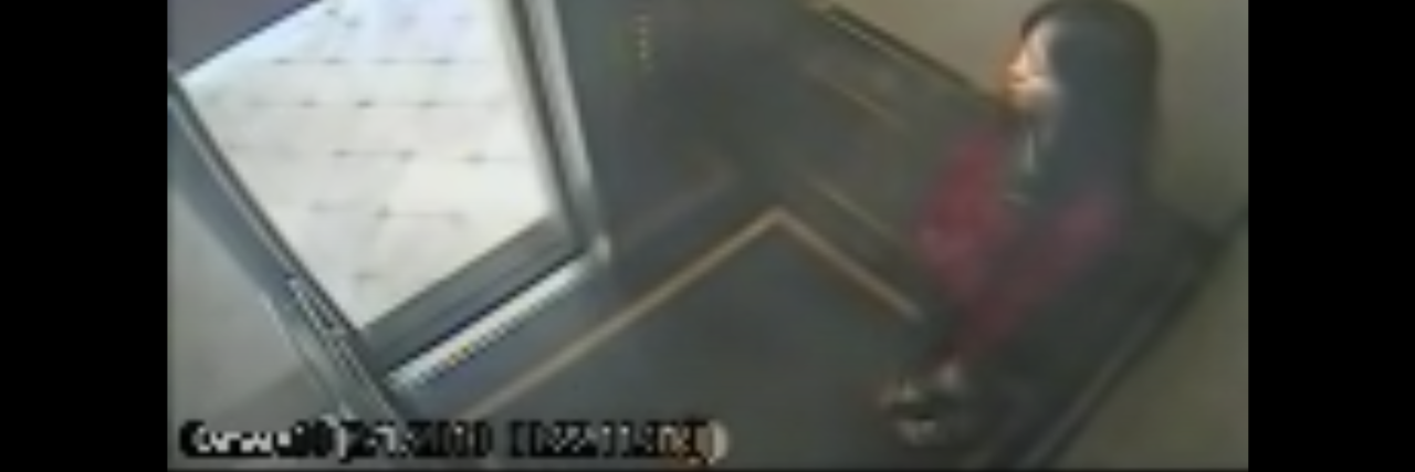 The Disappearance of Elisa Lam: Her Writing About Her Bipolar Disorder screenshot of Elisa Lam video from the elevator before her disappearance and death