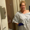 Amy Schumer in hospital gown after endometriosis surgery