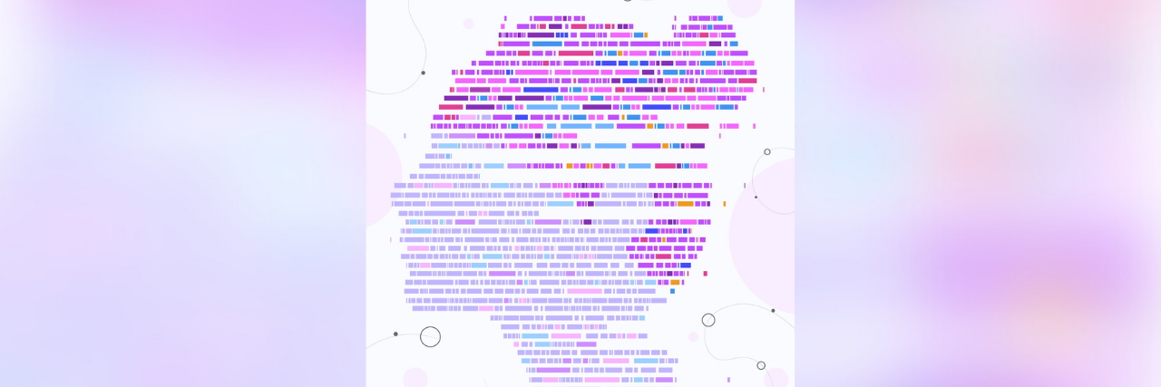 Genetic Testing For Medication Helped Me Understand My Depression Illustration of woman's profile made up of genome sequencing map