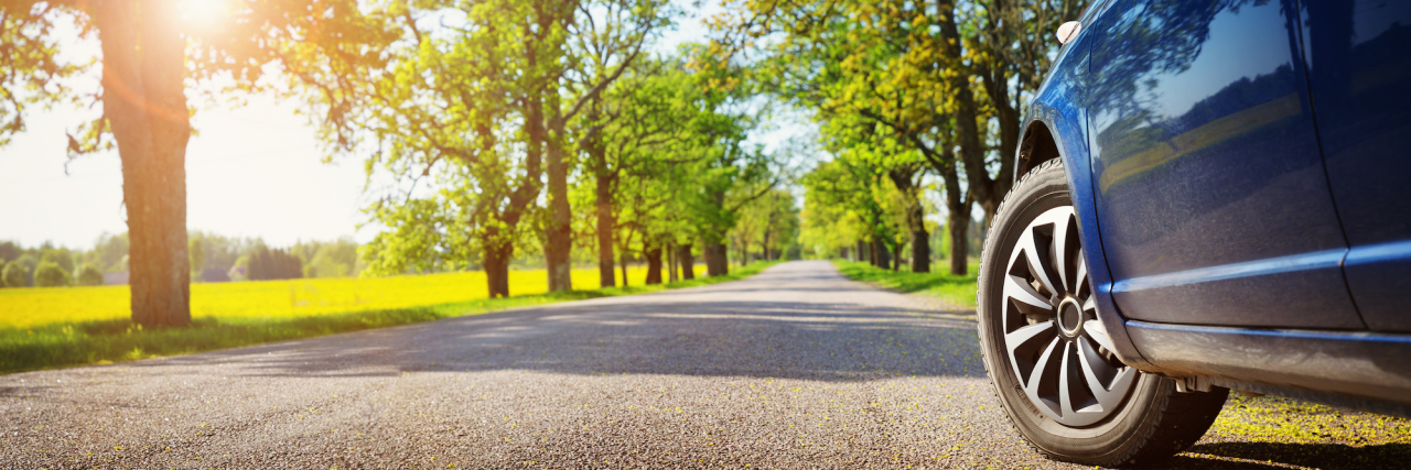 Applying the Frequency Illusion in Eating Disorder Recovery Blue car on asphalt road on summer day at park