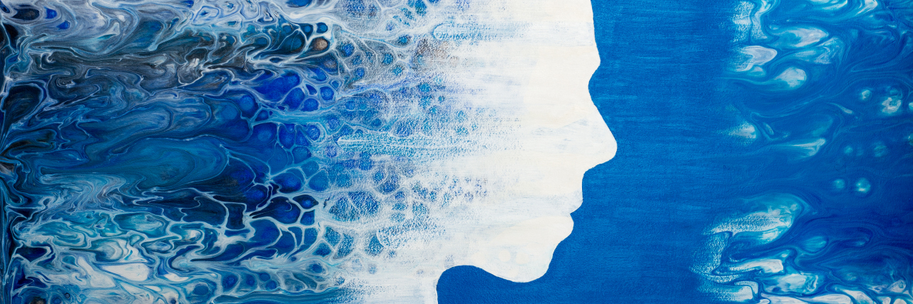 When I Was Judged By Someone I Admire for Being on Disability Abstract painting of woman with liquid acrylic.