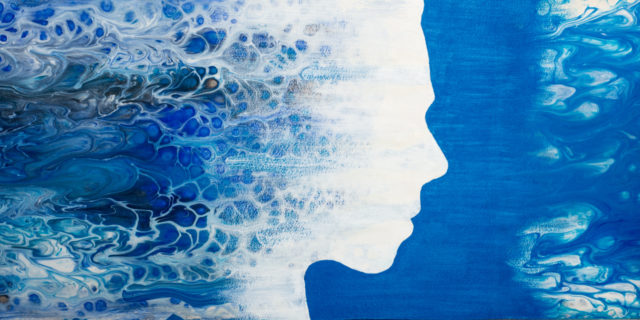 When I Was Judged By Someone I Admire for Being on Disability Abstract painting of woman with liquid acrylic.