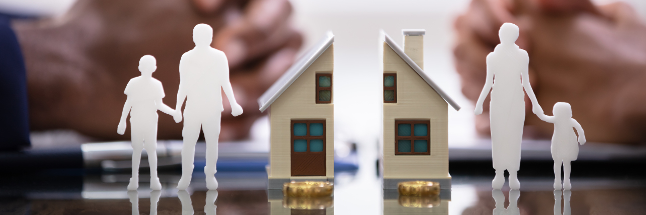 When Parents of a Child With a Disability Divorce Couple and children with disabilities splitting up due to divorce.