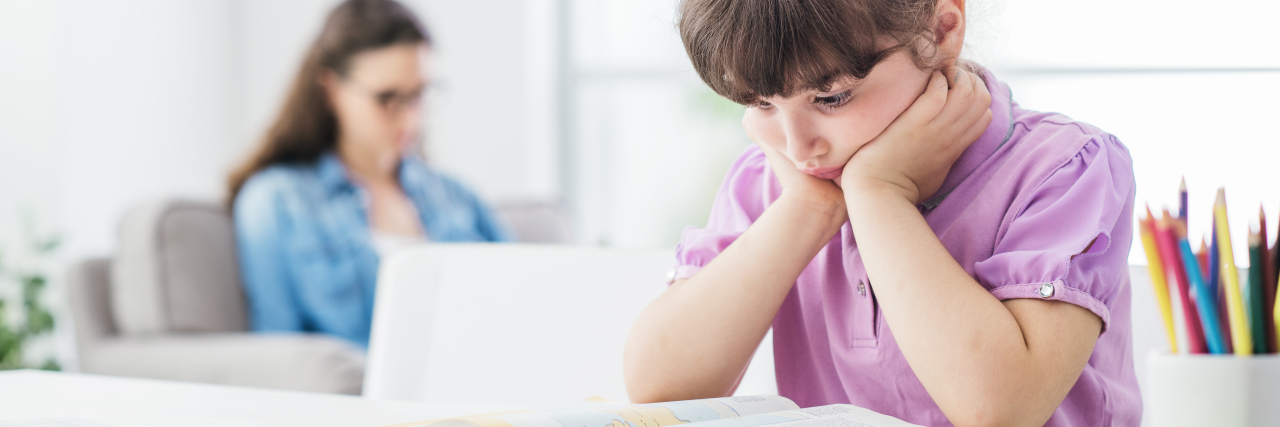 What I Wished for as a Child With ADHD Girl doing her homework.