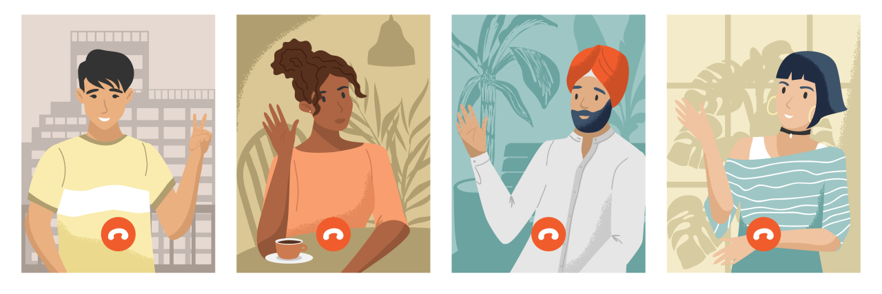 How to Connect With a Health Community When You're Newly Diagnosed Group talking in video chat.