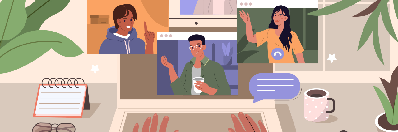 Why Online Meetings Are More Accessible as Someone With a Disability People talking on a Zoom meeting.