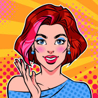 Pop art "Girl Boss" promoting MLM.