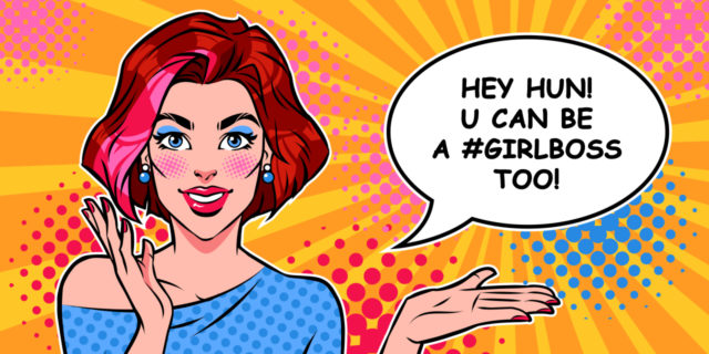 Can We Stop Ignoring How MLMs Prey on Emotionally Vulnerable Women? Pop art "Girl Boss" promoting MLM.