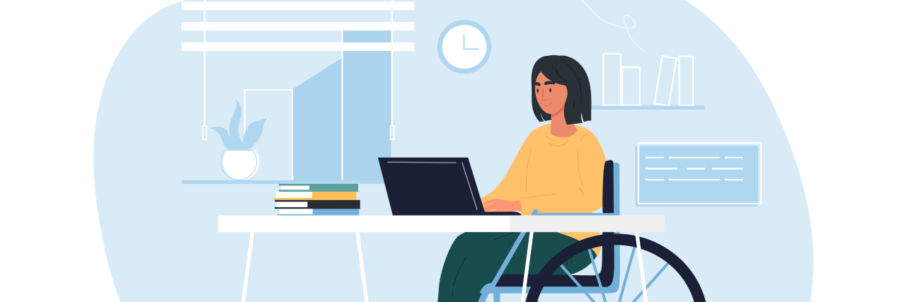 5 Ways Workplaces Can Be More Disability-Friendly Woman in wheelchair working at desk.