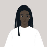 Illustration of a young Black woman with braids