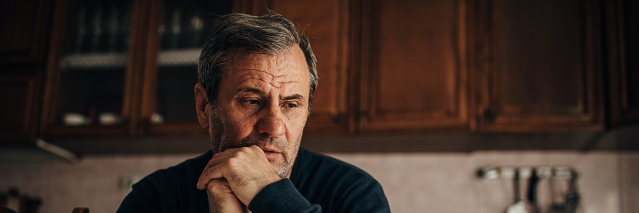 Why Erectile Dysfunction Jokes Harm Men Sad, lonely older man.