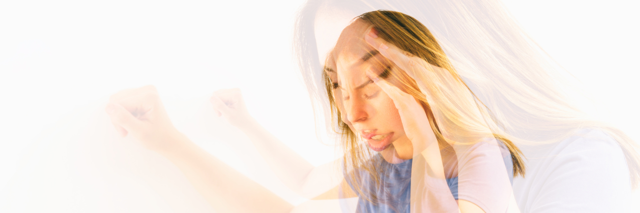 When Dysautonomia Found Me Sad young woman feeling dizzy and trying to balance against a wall.