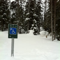 Disability parking in Canada after snow in winter.