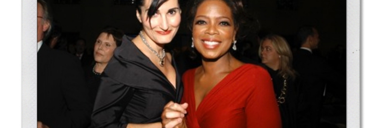 Atoosa Rubenstein: Childhood Trauma, Why I Left the Magazine Industry photo of Atoosa Rubenstein, former editor-in-chief of Seventeeen and CosmoGIRL! She is posing hand in hand with Oprah, both smiling for the camera