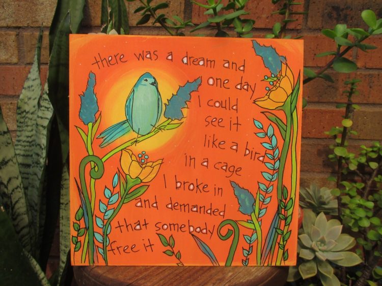 Song quotation art from Folk Art for Loners.