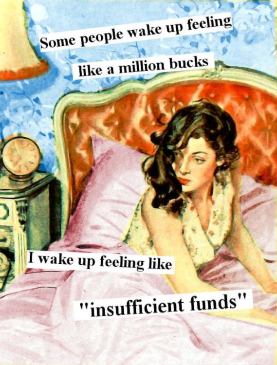 I Wake Up Feeling Like Insufficient Funds magnet.