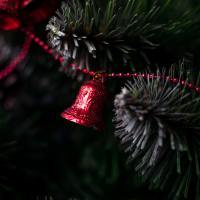 a bell in a Christmas tree