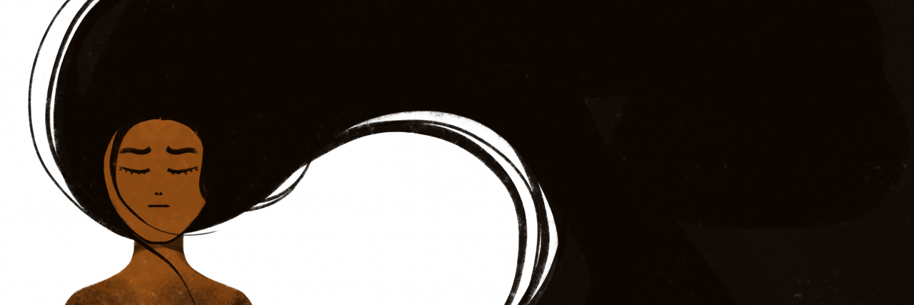 Burnout and ADHD: A Vicious Cycle Illustration of a girl's face with long black hair