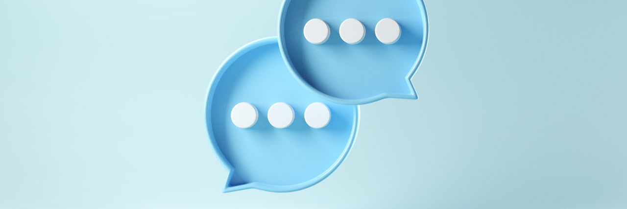 How I Wish I Could Respond to 'How Are You?' as a Fibromyalgia Warrior Two bubble talk or comment bubbles.
