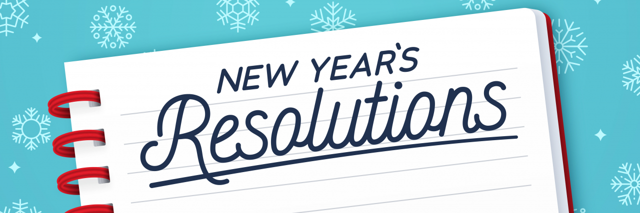 New Year's Resolutions note pad.