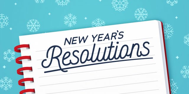 New Year's Resolutions note pad.