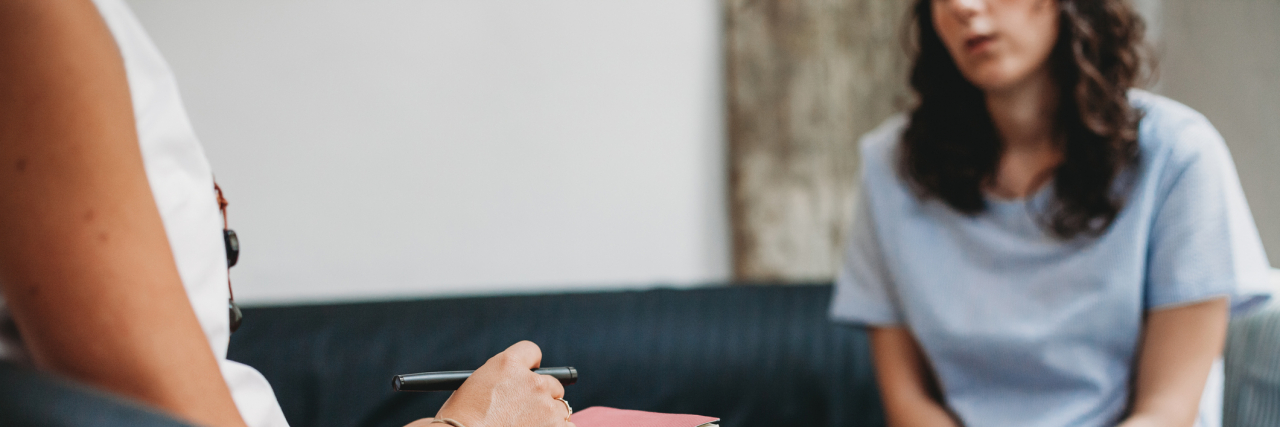 Mental Illness and Dependence: It's OK to Need People Psychotherapy session, woman talking to his psychologist in the studio