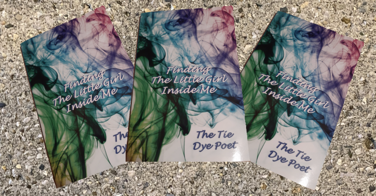 Three books with a colorful photo that reads: Finding the Little Girl Inside Me
