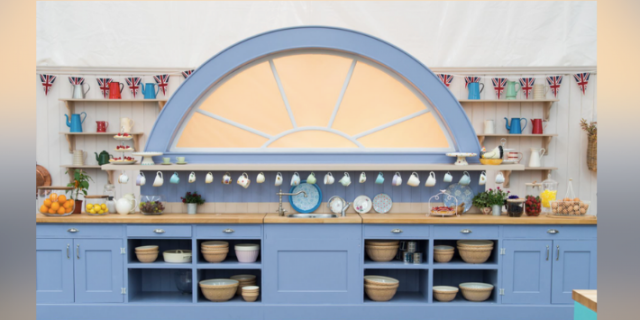Image of kitchen from "The Great British Baking Show"