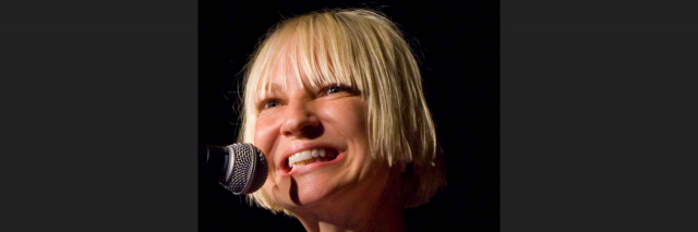 Sia singing in a 2011 photo.