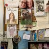 photo od the contributor's cork board filled with comfort notes, photos, and memories for self-soothing due to trauma
