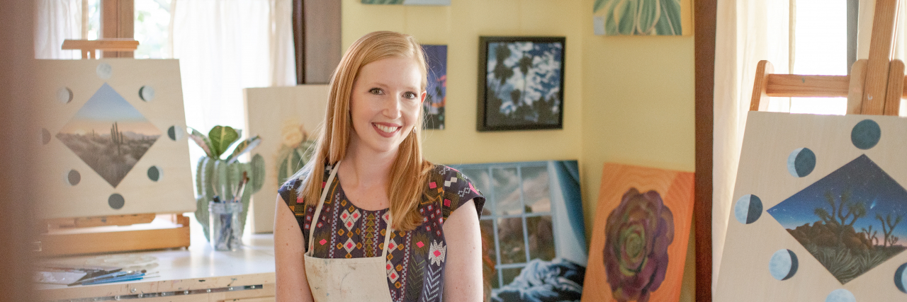 Journaling and Creativity Can Help Us Live Well With Chronic Illness Emily Suñez in her studio.