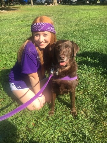 Ruby with a human friend, Breanna.