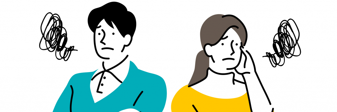 How to Manage Toxic Relationships and Build a Healthy Support System Vector of a man and woman backs turned from each other, upset