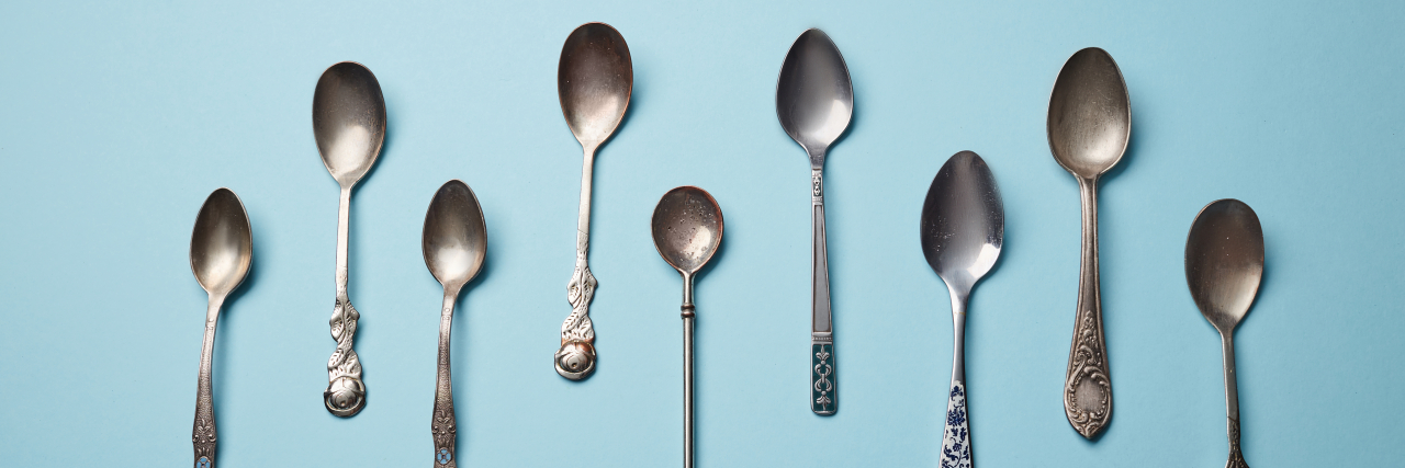 What Is a Spoonie? Understanding the Spoon Theory of Chronic Illness Spoon theory -- a collection of spoons measuring units of energy in life with chronic illness. Spoonie definition.