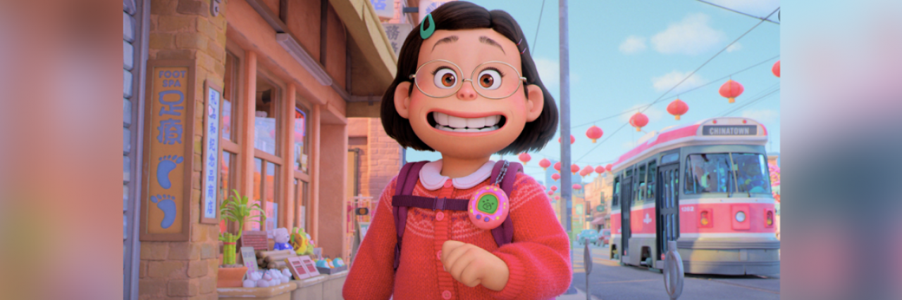 Pixar's 'Turning Red' Movie Explores Family and Trauma Mei from Pixar's "Turning Red" walking down the street