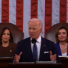 President Joe Biden at the 2022 State of the Union address, with Vice President Kamala Harris and House Speaker Nancy Pelosi