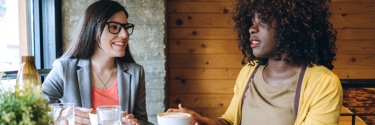 People Share the Best Conversations They've Had About Their Health Two women drinking coffee in cafe.