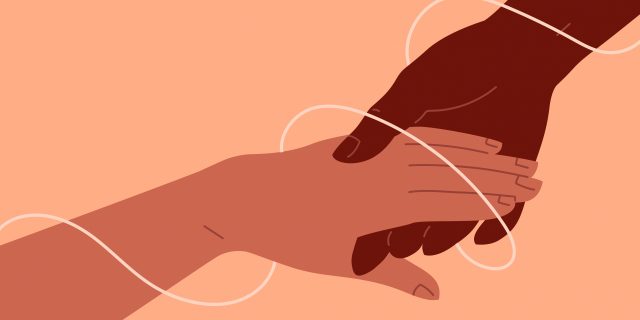 24 Mighty Stories You Need to Read If You’ve Experienced Sexual Violence Two hands holding one another with a string around them both